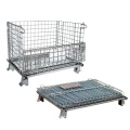 Collapsible Wire Mesh Pallets Metal Foldable Cage , Inventory Cylinder Steel Storage Cage/